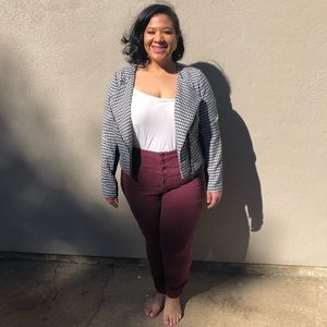 Plus Size Houndstooth Jacket